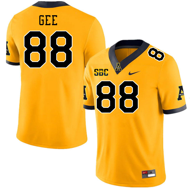 Appalachian State Mountaineers #88 Bryce Gee College Football Jerseys Stitched-Gold